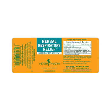 Herbal Respiratory Relief - 1 oz dropper Herb Pharm Supplement - Conners Clinic